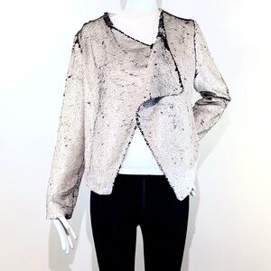NWT CUPCAKES & CASHMERE Two Tone FLIP SEQUIN Blazer/Jacket Size: Medium